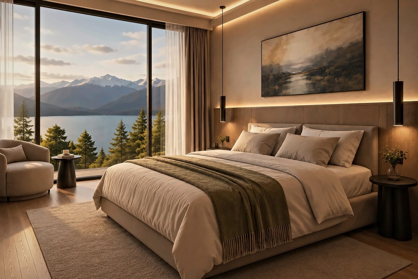 Habitación con vista a la cordillera